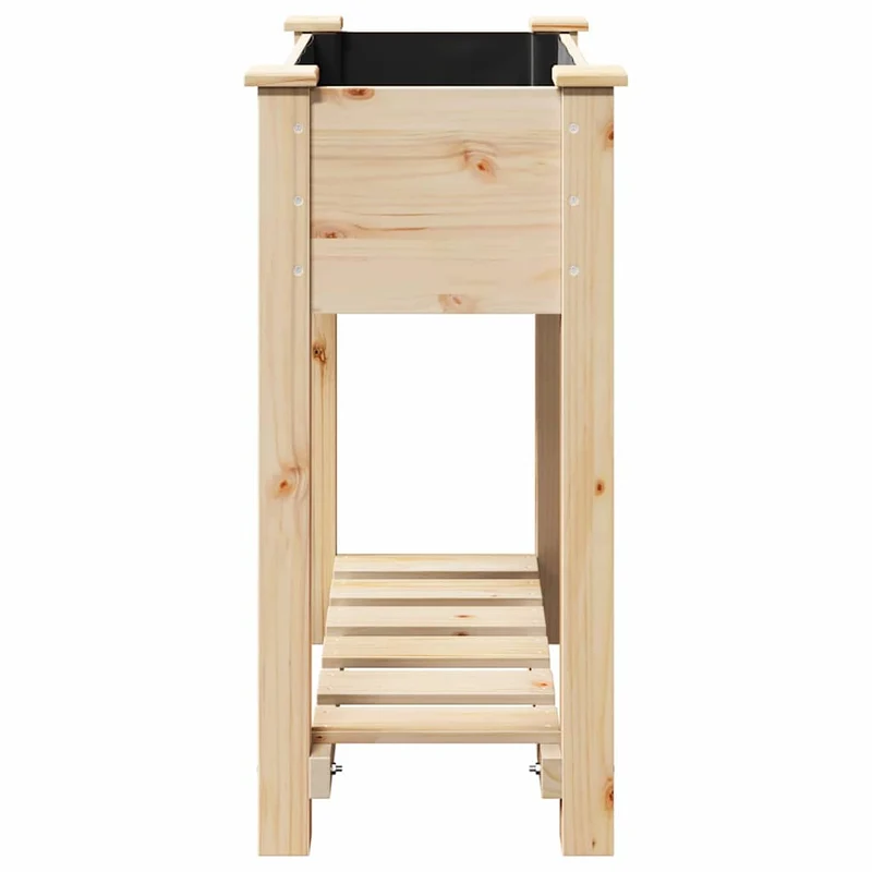 Cache-pot de jardin moderne avec étagère 71 x 37 x 76 cm durable style épuré en bois beige 02_0058838