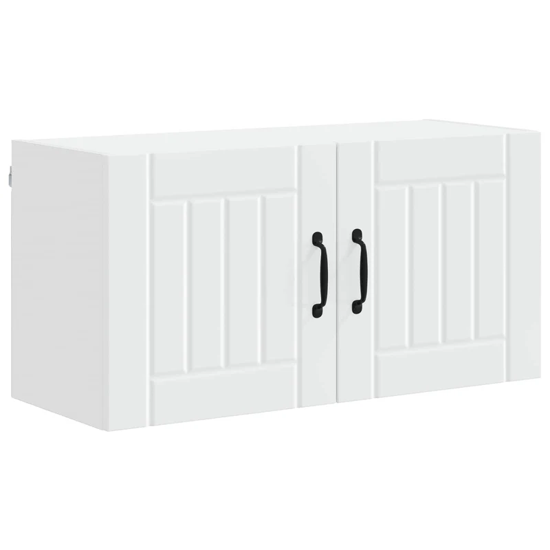Armoire de cuisine moderne rectangulaire rangement pratique intérieur 80 x 31 x 40 cm en bois d'ingénierie blanc 02_0053953