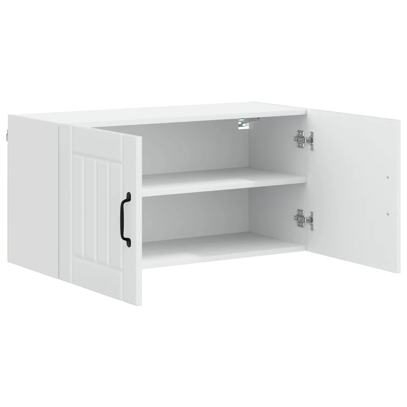 Armoire de cuisine moderne rectangulaire rangement pratique intérieur 80 x 31 x 40 cm en bois d'ingénierie blanc 02_0053953