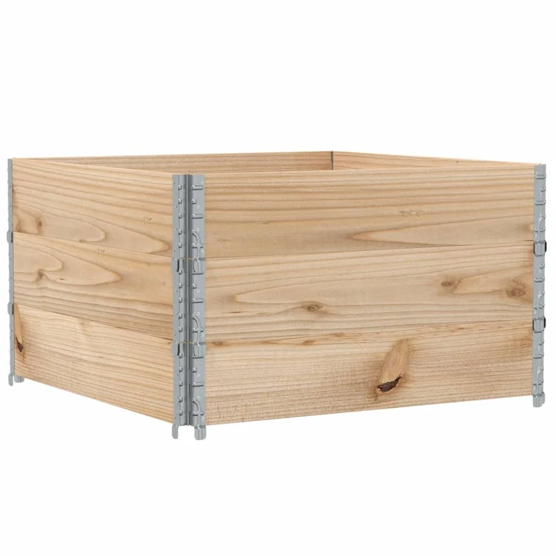 Jardinière bac lit surélevé plantes fleurs terrasse jardin 100 x 100 cm bois de pin massif marron 02_0037237