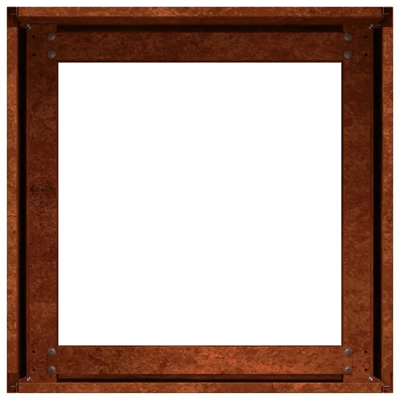 Jardinière carrée espace vert extérieur 40 x 40 x 30 cm plante décorative design rouillé en acier inoxydable 02_0051581