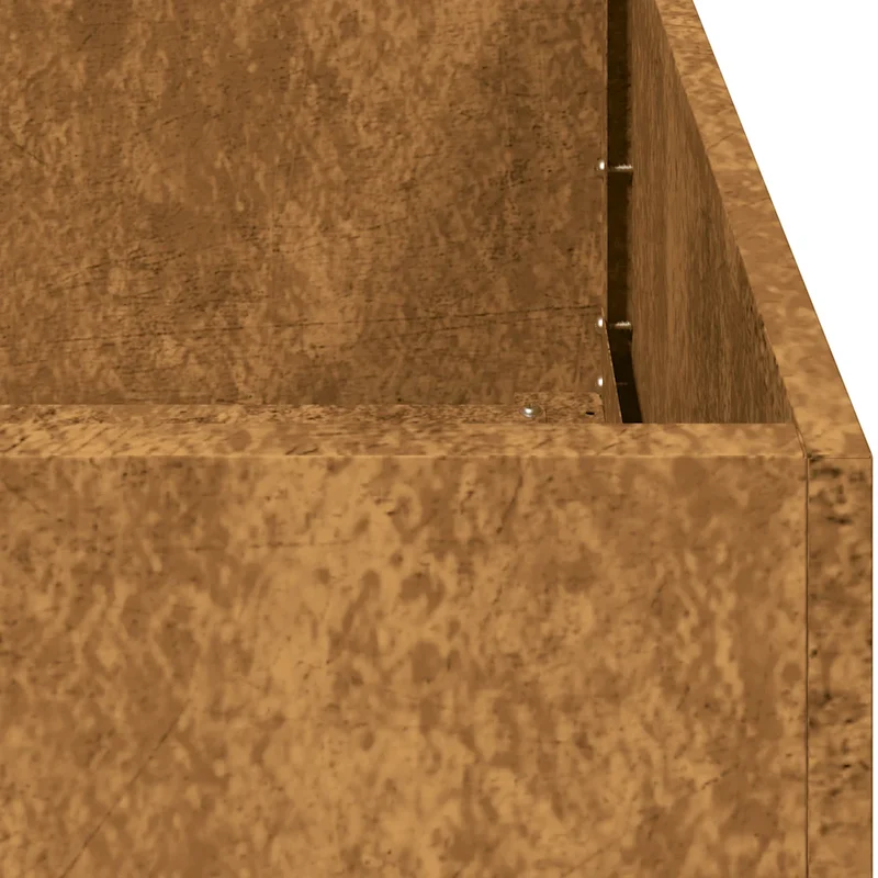 Jardinière carrée espace vert extérieur 40 x 40 x 30 cm plante décorative design rouillé en acier inoxydable 02_0051581