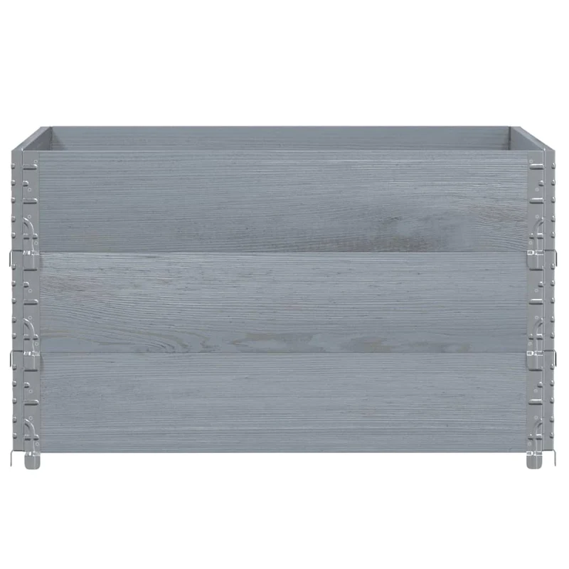 Jardinière bac lit surélevé plantes fleurs terrasse jardin 100 x 100 cm bois de pin massif gris 02_0037240
