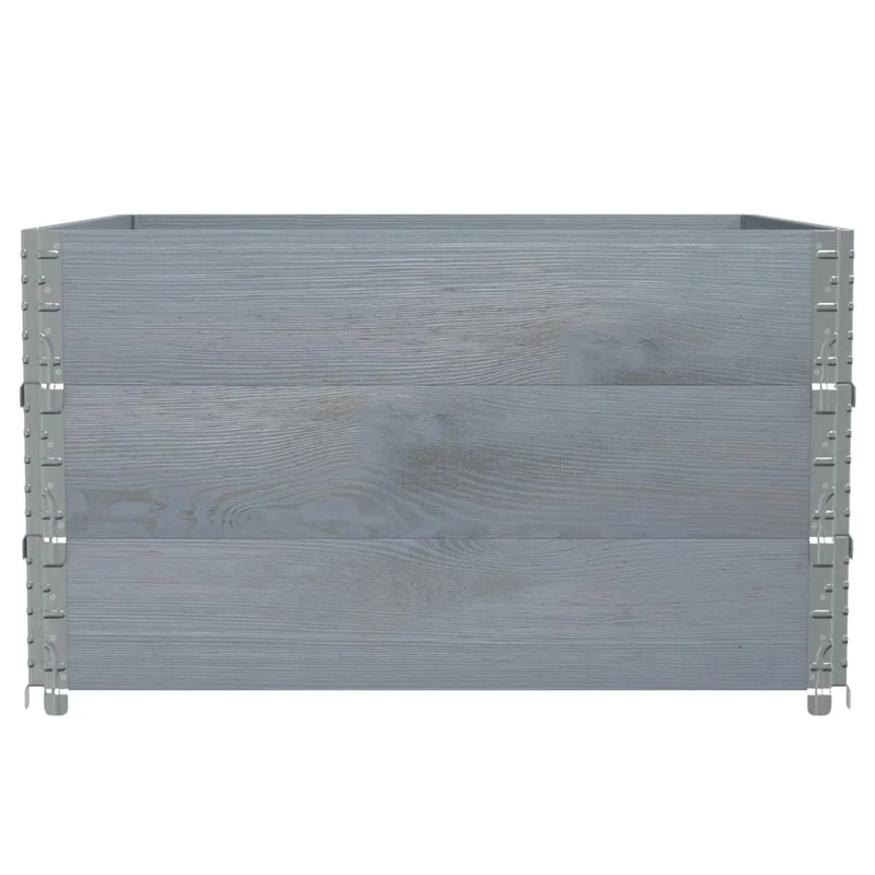 Jardinière bac lit surélevé plantes fleurs terrasse jardin 100 x 100 cm bois de pin massif gris 02_0037240