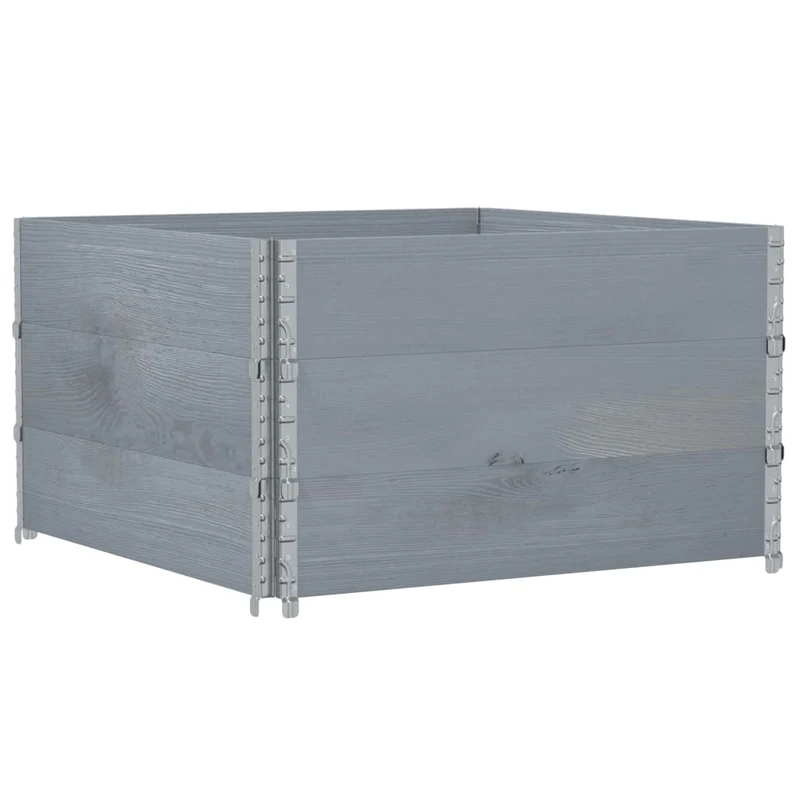 Jardinière bac lit surélevé plantes fleurs terrasse jardin 100 x 100 cm bois de pin massif gris 02_0037240