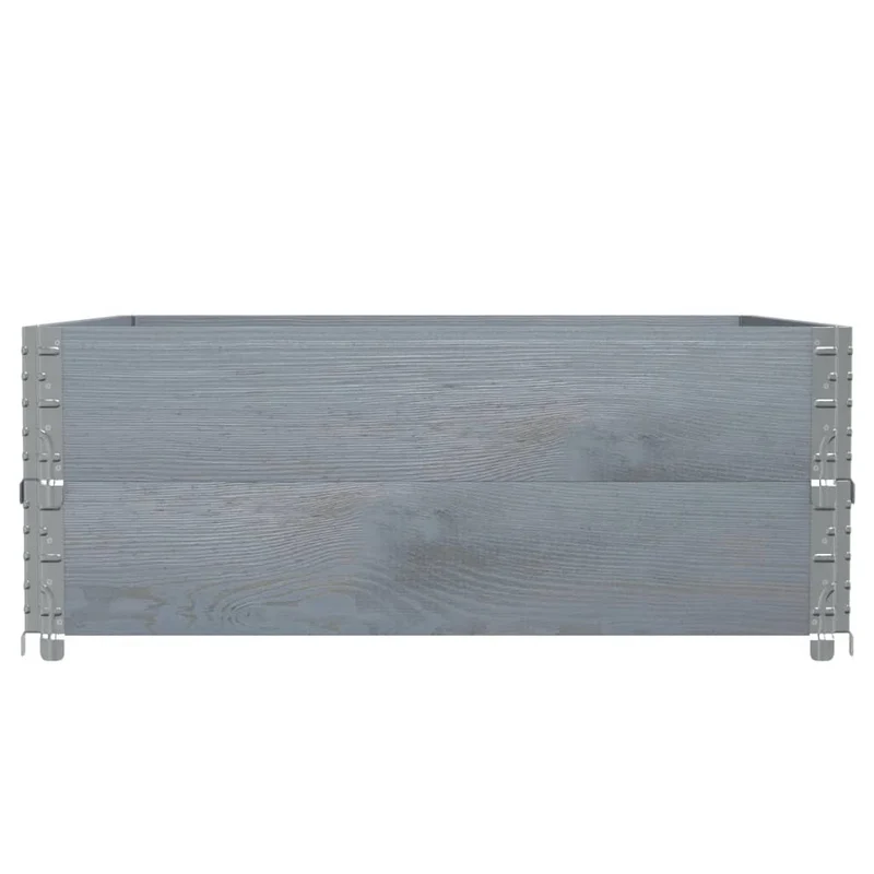 Jardinière bac lit surélevé plantes fleurs terrasse jardin 100 x 100 cm bois de pin massif gris 02_0037242