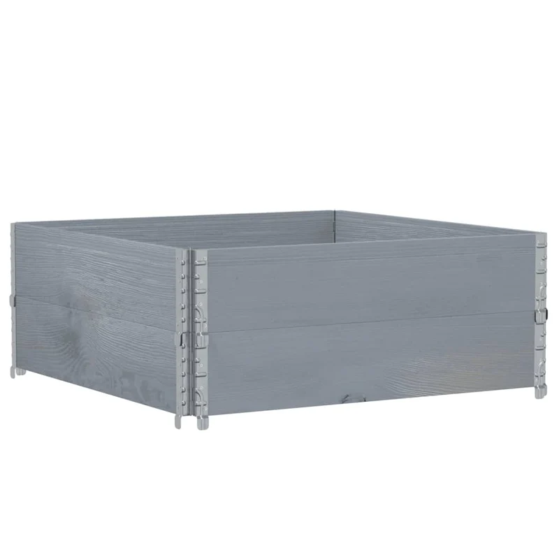 Jardinière bac lit surélevé plantes fleurs terrasse jardin 100 x 100 cm bois de pin massif gris 02_0037242