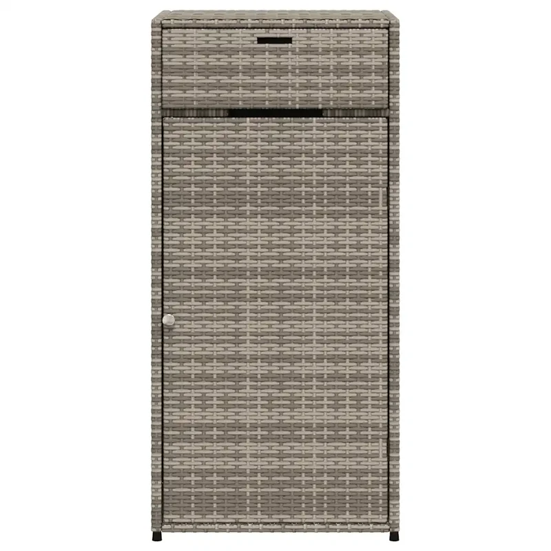 Armoire de rangement d'extérieur grand espace jardin 55 x 55 x 111 cm en résine tressée gris 02_0047434