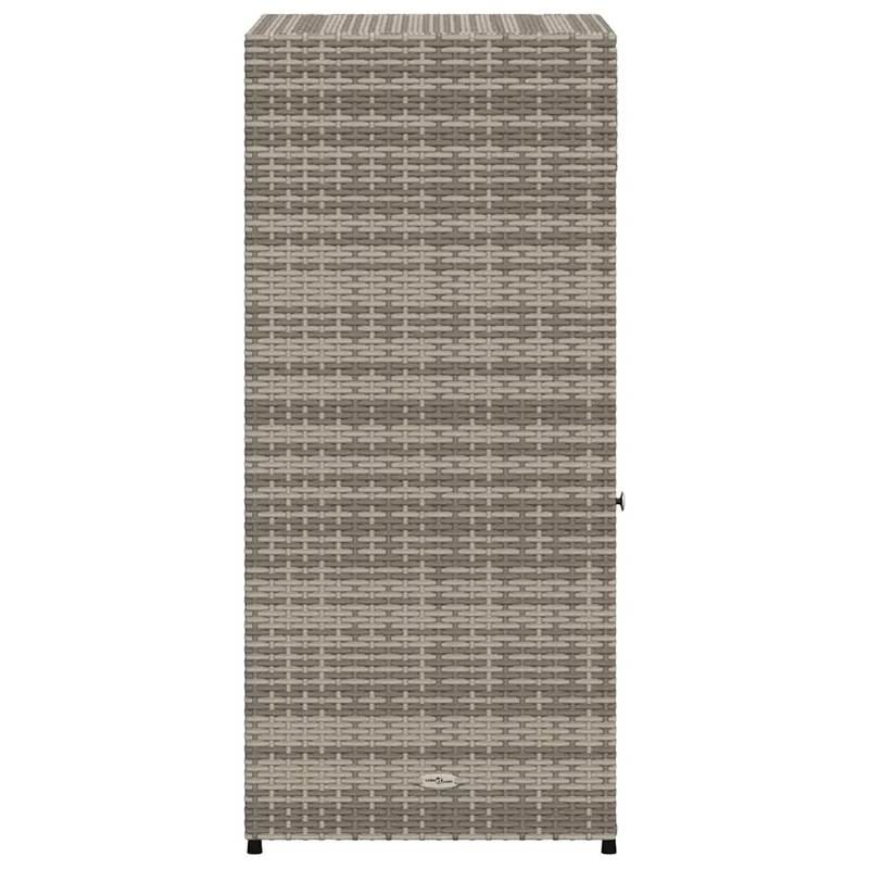 Armoire de rangement d'extérieur grand espace jardin 55 x 55 x 111 cm en résine tressée gris 02_0047434