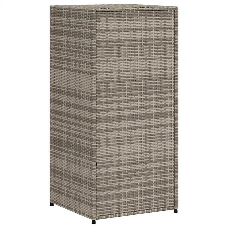 Armoire de rangement d'extérieur grand espace jardin 55 x 55 x 111 cm en résine tressée gris 02_0047434
