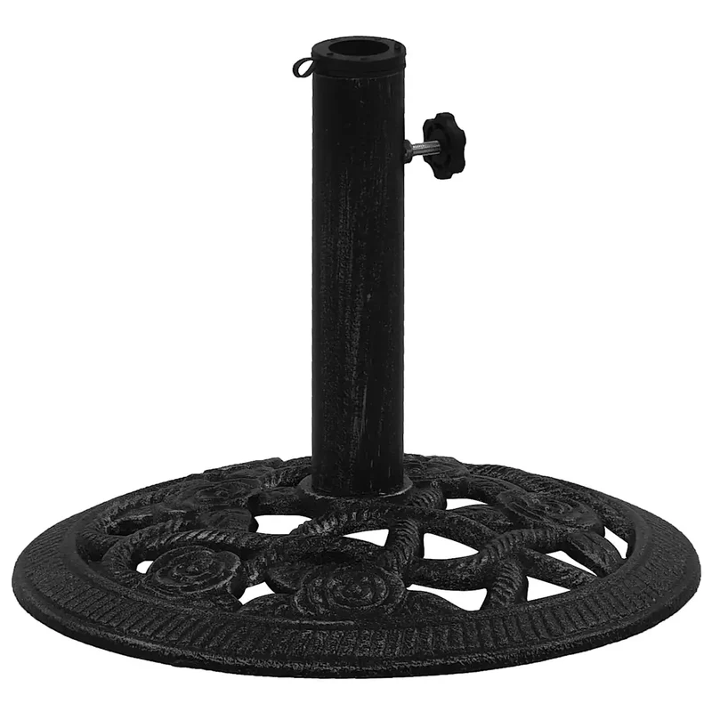 Socle de parasol solide pour jardin 40 x 40 x 32 cm avec adaptateur élégant en fonte noir 02_0046548