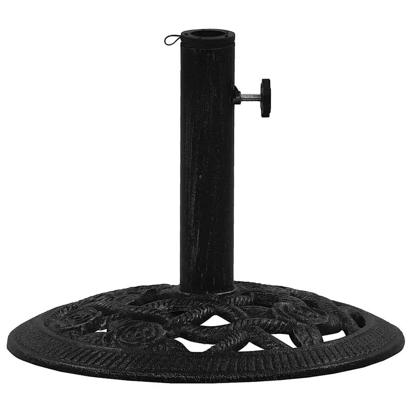 Socle de parasol solide pour jardin 40 x 40 x 32 cm avec adaptateur élégant en fonte noir 02_0046548