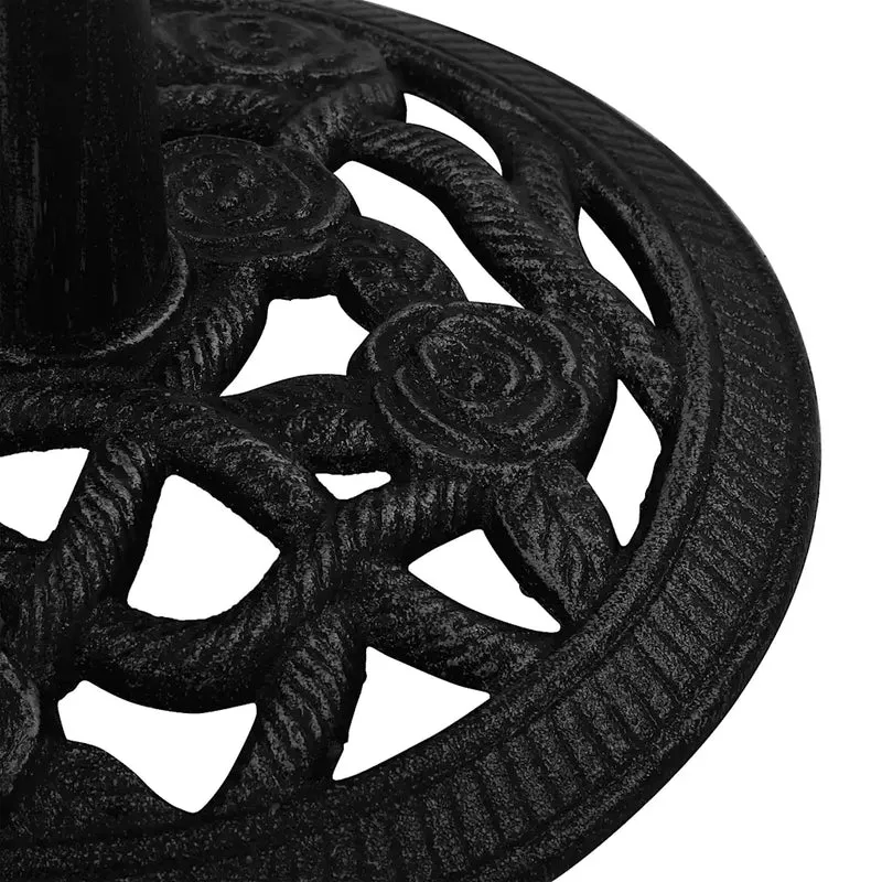 Socle de parasol solide pour jardin 40 x 40 x 32 cm avec adaptateur élégant en fonte noir 02_0046548