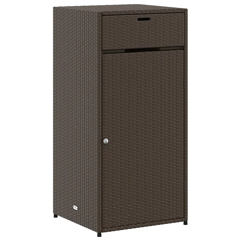 Armoire de rangement jardin 55 x 55 x 111 cm avec porte pratique design moderne en résine tressée marron 02_0047433