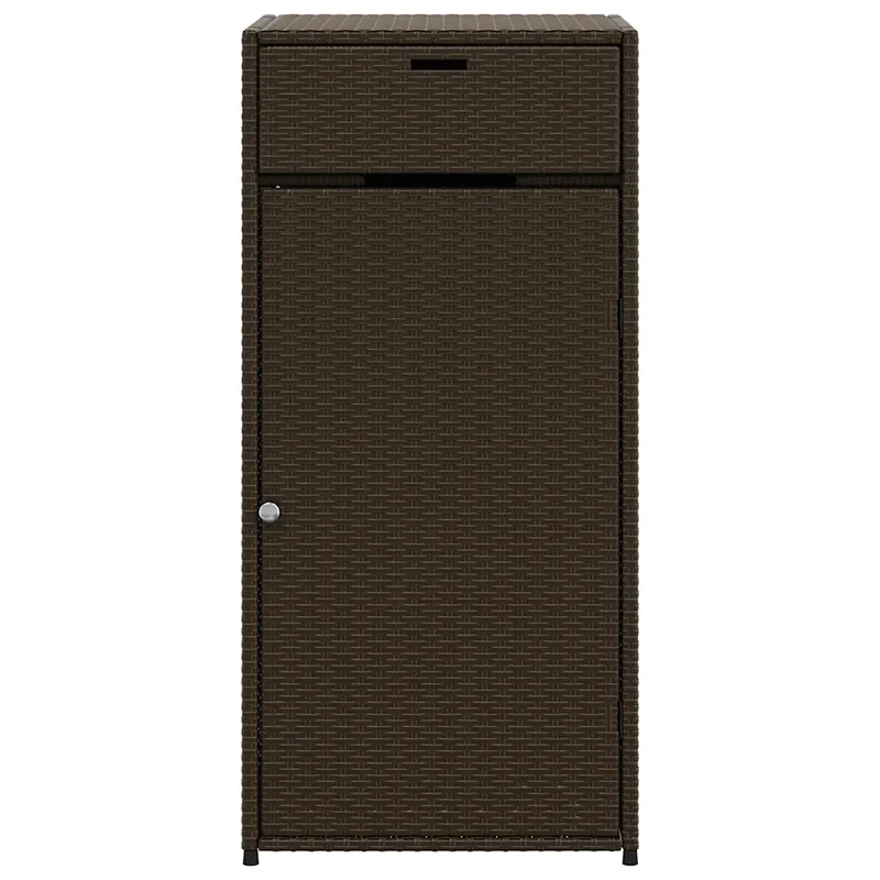 Armoire de rangement jardin 55 x 55 x 111 cm avec porte pratique design moderne en résine tressée marron 02_0047433