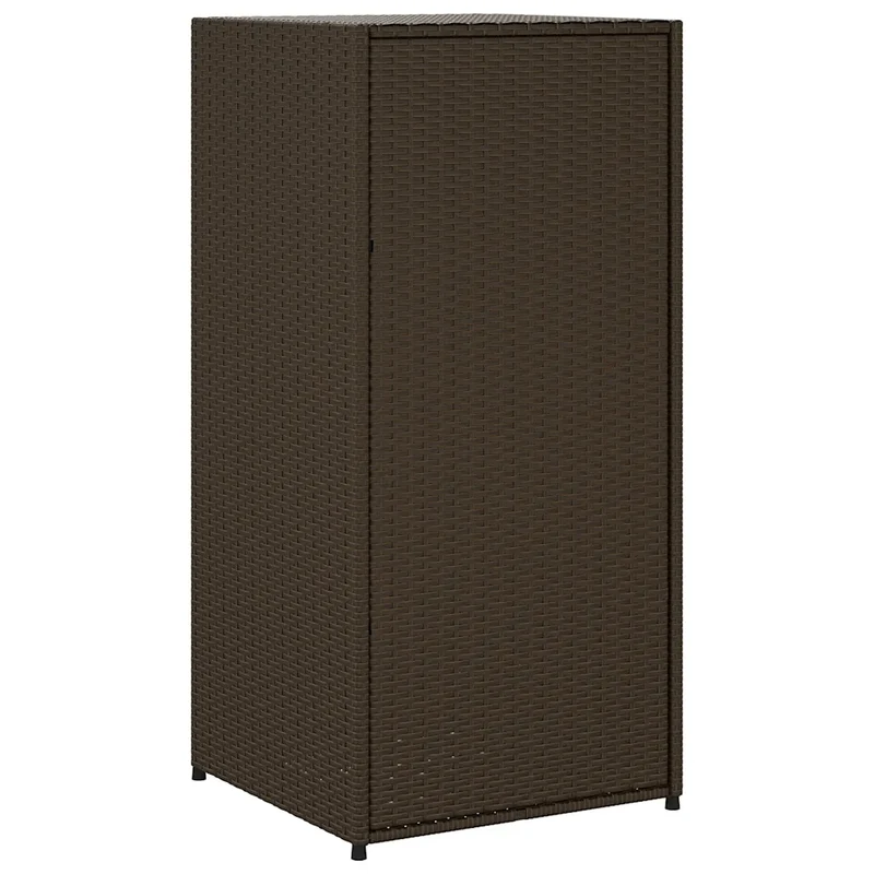Armoire de rangement jardin 55 x 55 x 111 cm avec porte pratique design moderne en résine tressée marron 02_0047433