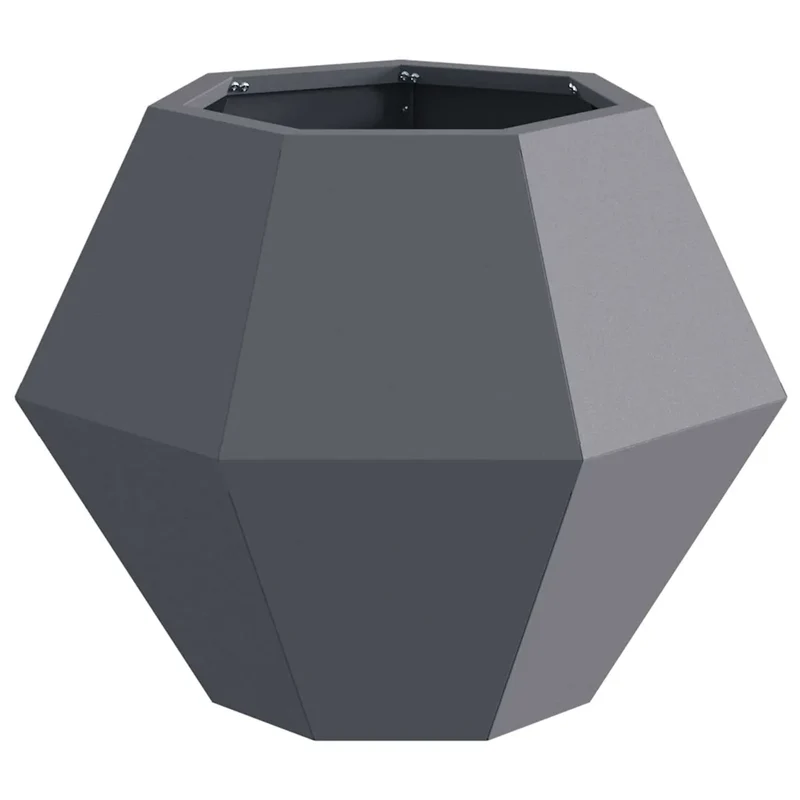 Jardinière rectangulaire pour extérieur design moderne 50 x 50 x 40 cm en acier anthracite 02_0053122