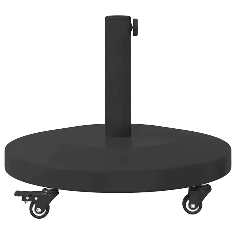 Base de parasol ronde design moderne jardin terrasse 48 x 48 x 32 cm en acier noir 02_0058941