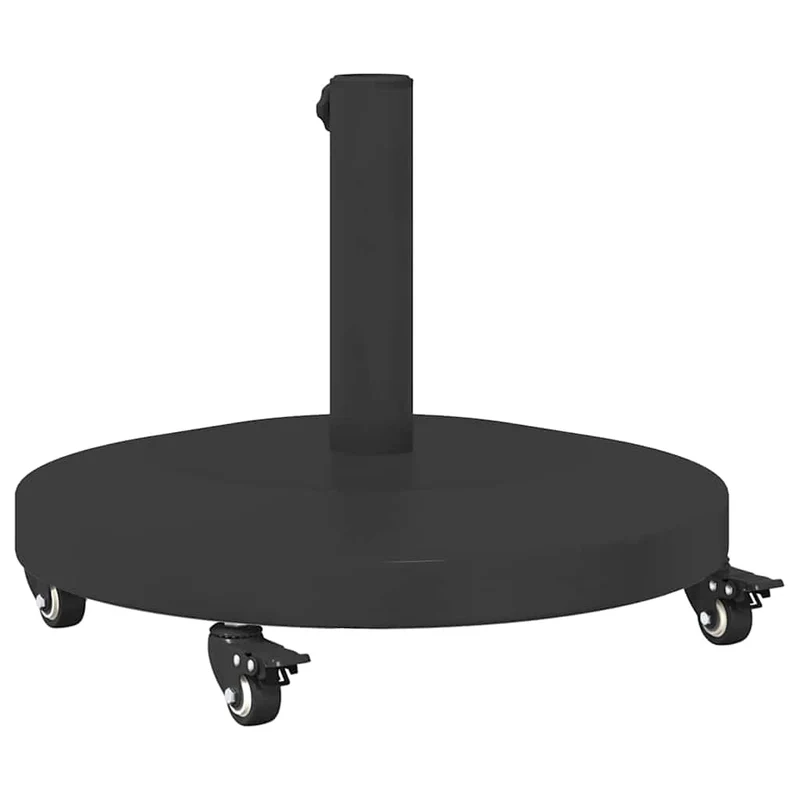 Base de parasol ronde design moderne jardin terrasse 48 x 48 x 32 cm en acier noir 02_0058941
