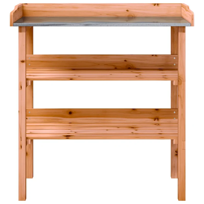 Table à plantes en bois pour extérieur jardin 78 x 38 x 82,5 cm avec étagères pratiques style rustique en sapin marron 02_0046211