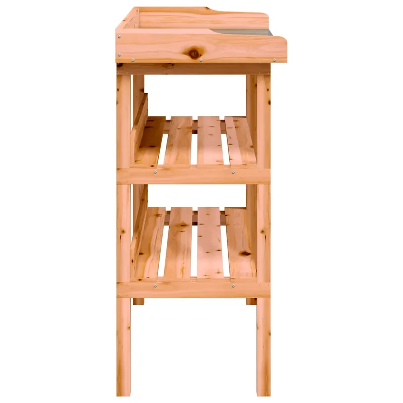 Table à plantes en bois pour extérieur jardin 78 x 38 x 82,5 cm avec étagères pratiques style rustique en sapin marron 02_0046211