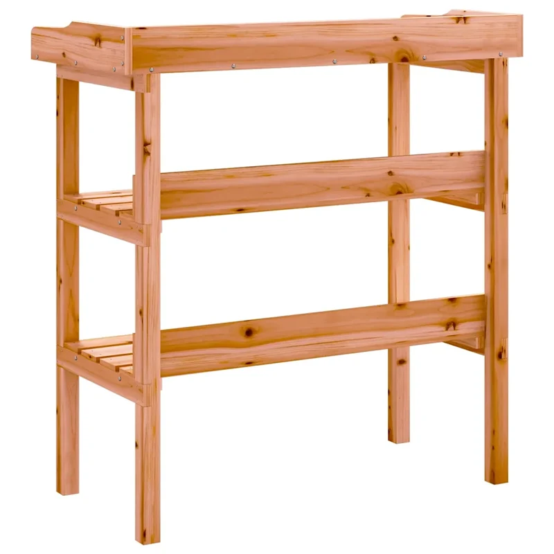 Table à plantes en bois pour extérieur jardin 78 x 38 x 82,5 cm avec étagères pratiques style rustique en sapin marron 02_0046211