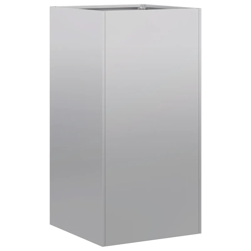 Jardinière élégante style moderne jardin terrasse 40 x 40 x 80 cm en acier galvanisé gris 02_0051496