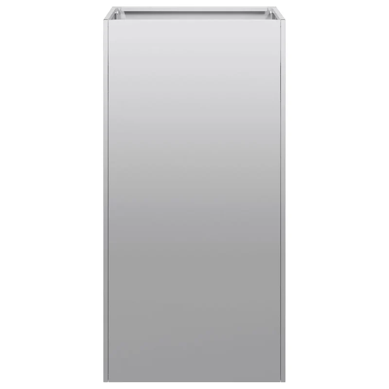 Jardinière élégante style moderne jardin terrasse 40 x 40 x 80 cm en acier galvanisé gris 02_0051496