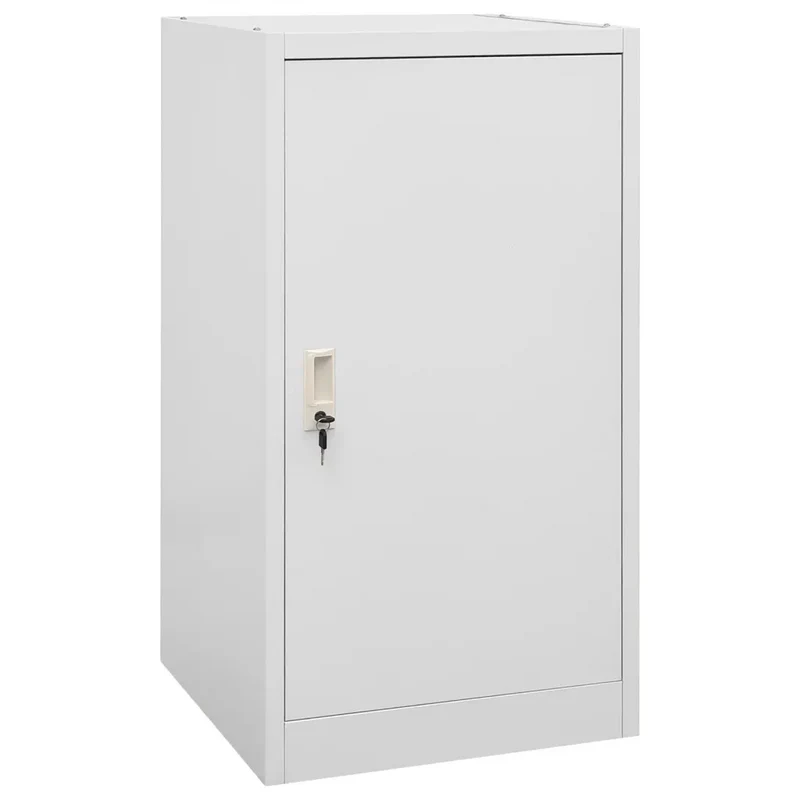 Armoire à selles moderne pour écurie 53 x 53 x 105 cm avec serrure et crochets en acier gris clair 02_0046985