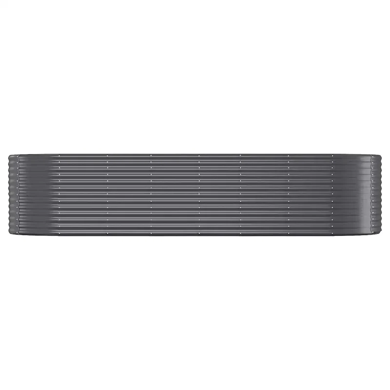Lot de 2 lits surélevés de jardin ovale 322 x 100 x 68 cm usage extérieur design moderne en acier galvanisé anthracite 02_0046591