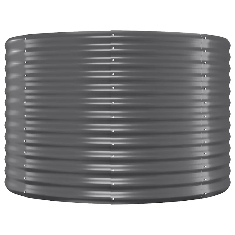 Lot de 2 lits surélevés de jardin ovale 322 x 100 x 68 cm usage extérieur design moderne en acier galvanisé anthracite 02_0046591