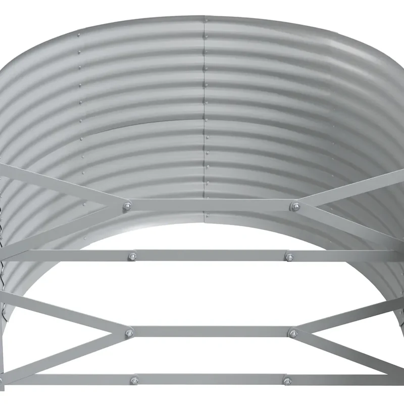 Lot de 2 lits surélevés de jardin ovale 322 x 100 x 68 cm usage extérieur design moderne en acier galvanisé anthracite 02_0046591