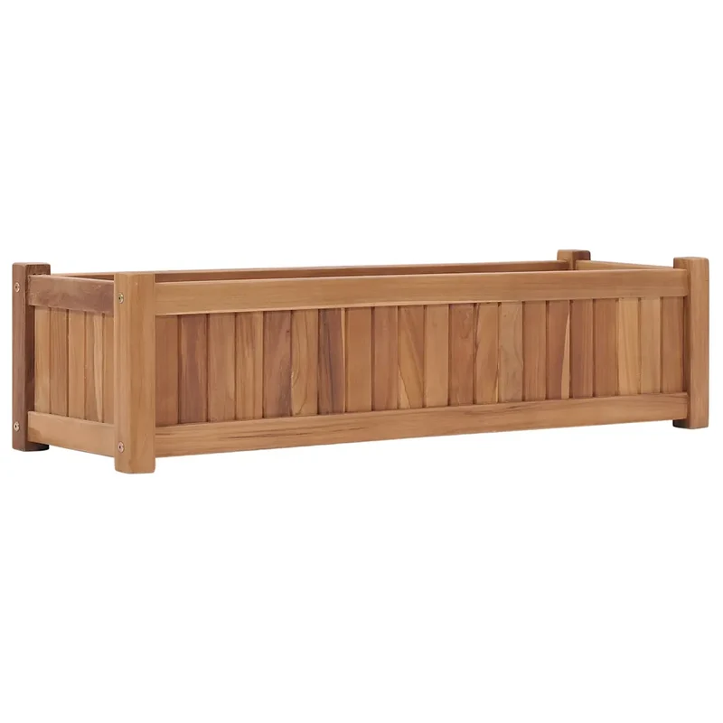 Lit surélevé pour plantes 100 x 30 x 25 cm jardin escamotable en bois de teck naturel 02_0045958