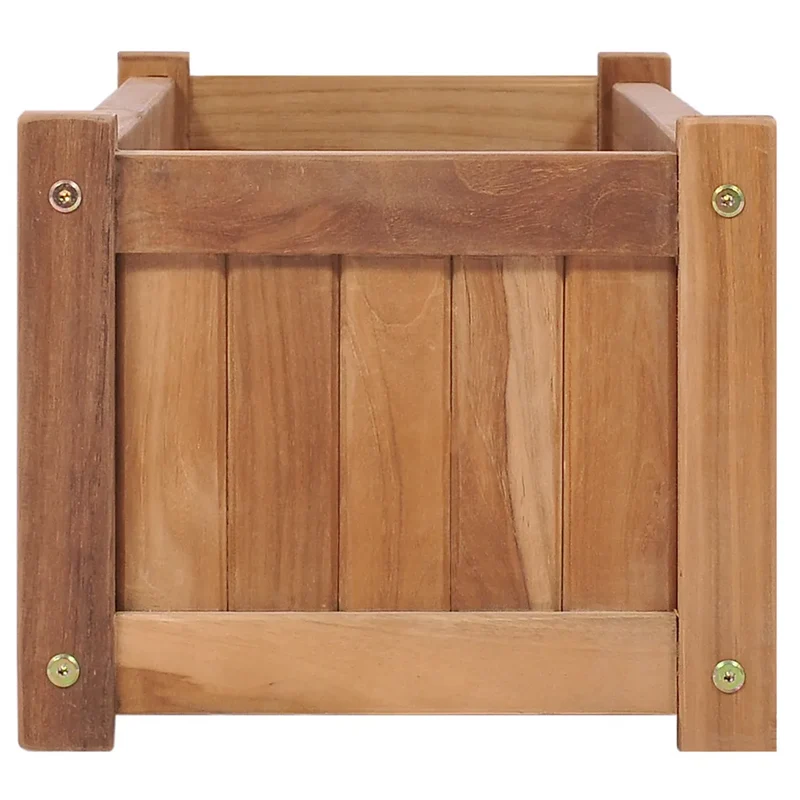 Lit surélevé pour plantes 100 x 30 x 25 cm jardin escamotable en bois de teck naturel 02_0045958