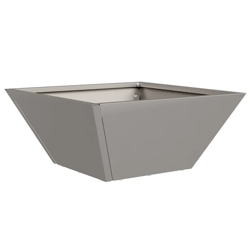 Lot de 5 cache-pots de jardin trapézoïdaux modernes 35 x 35 x 15 cm en métal rouillé 02_0052367