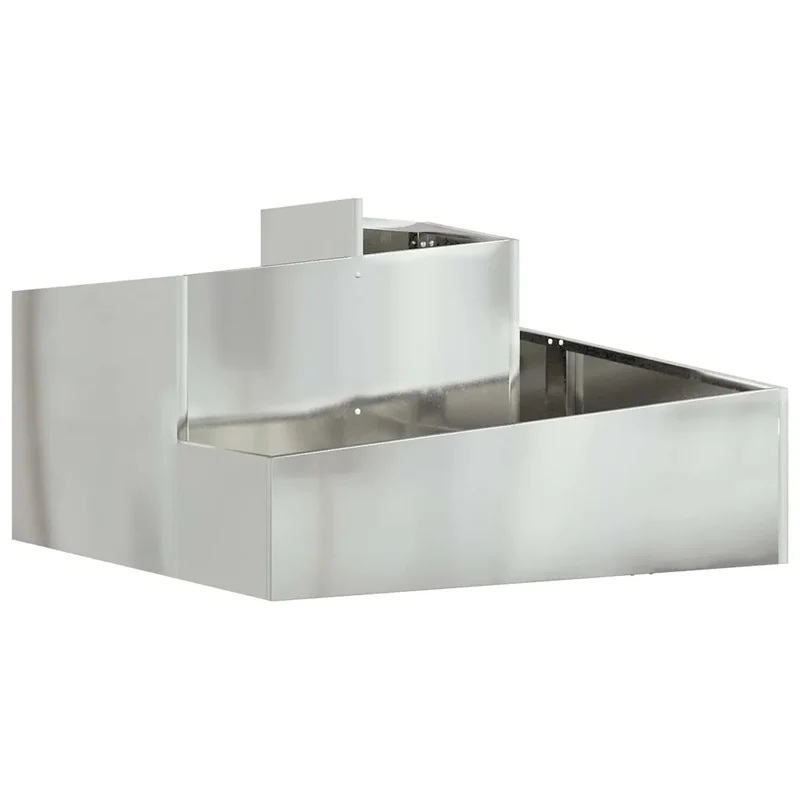 Cache-pot de jardin moderne 80 x 80 x 50 cm style industriel finition élégante en acier galvanisé argent 02_0052223