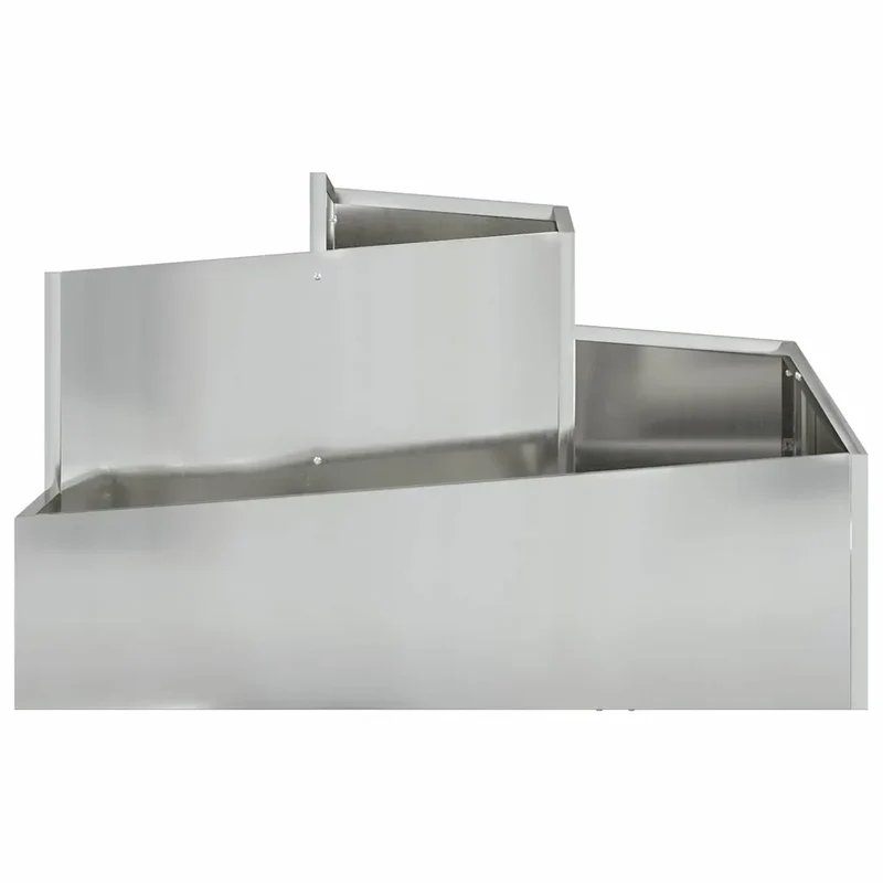 Cache-pot de jardin moderne 80 x 80 x 50 cm style industriel finition élégante en acier galvanisé argent 02_0052223