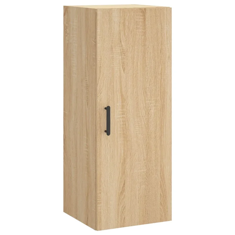 Armoire murale design pratique espace de rangement suspendue 34,5 x 34 x 90 cm en bois d'ingénierie chêne sonoma 02_0048666