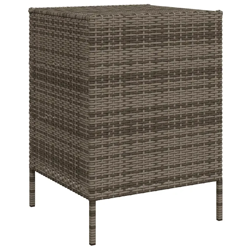 Armoire de rangement de jardin pratique avec 3 tiroirs 55 x 59 x 80 cm design moderne en résine tressée gris 02_0047426