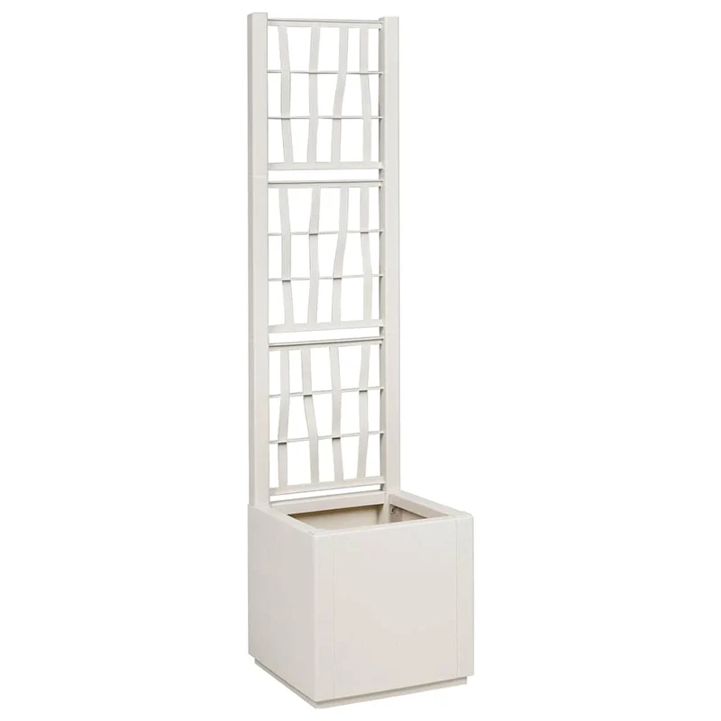Cache-pot de jardin haut design moderne intérieur extérieur 36 x 36 x 140 cm en polypropylène blanc 02_0058835