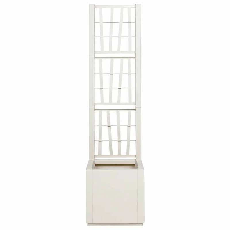Cache-pot de jardin haut design moderne intérieur extérieur 36 x 36 x 140 cm en polypropylène blanc 02_0058835