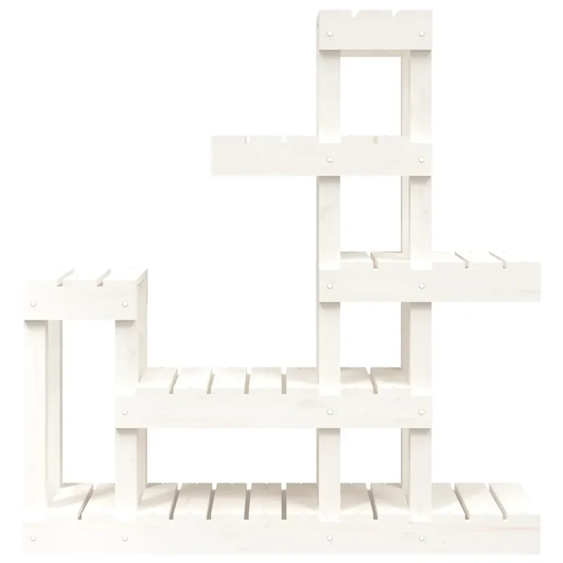 Support à plantes en bois massif maison jardin 92 x 25 x 97 cm design unique ambiance cosy en pin blanc 02_0048472