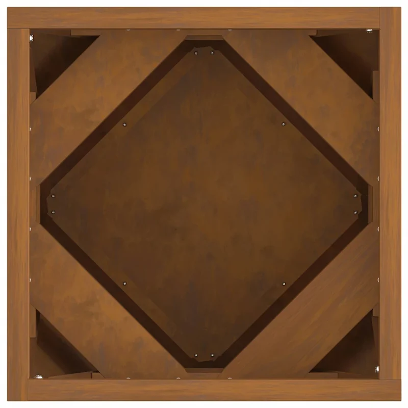 Lot de 2 jardinières carrées modernes 30 x 30 x 30 cm avec design épuré jardin en acier rouillé 02_0053061