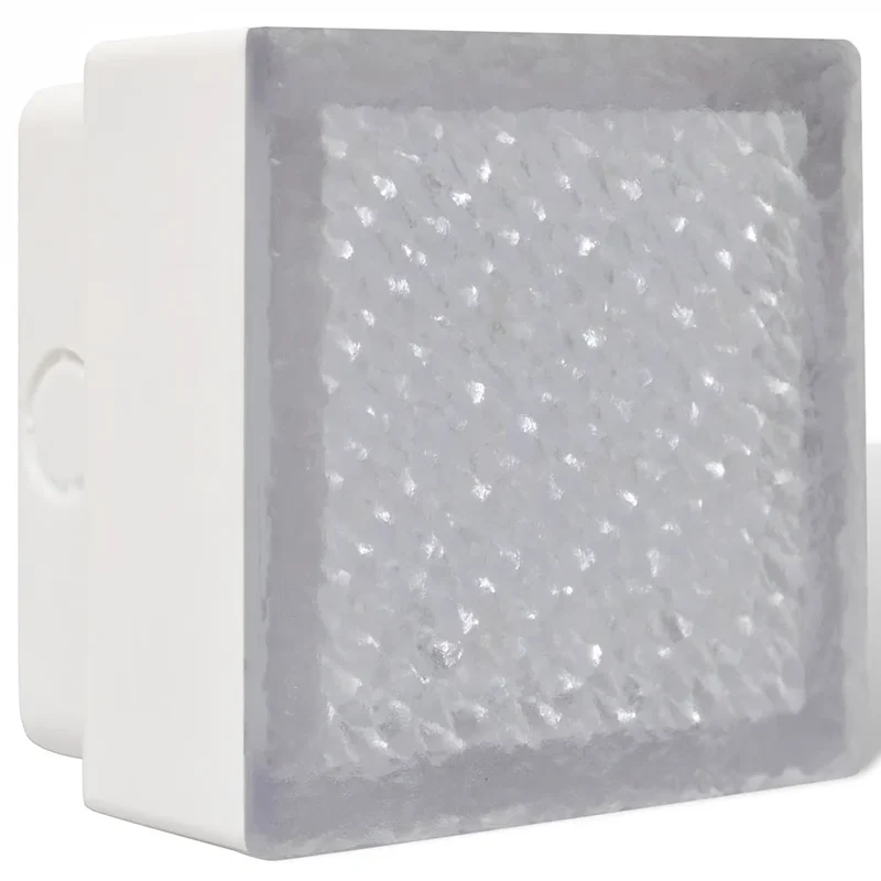 Lot de 6 lampes LED d'éclairage extérieur incorporées au sol 100 x 100 x 68 mm installation facile design moderne en polycarbonate noir 02_0046357