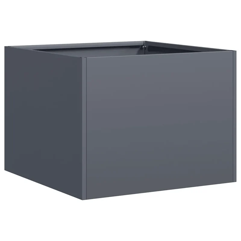 Jardinière design moderne pour jardin balcon 40 x 40 x 30 cm avec fond ouvert stabilité en acier anthracite 02_0051578