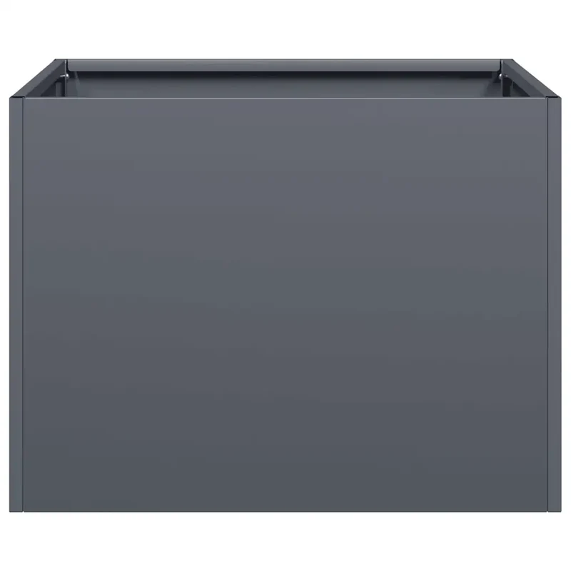 Jardinière design moderne pour jardin balcon 40 x 40 x 30 cm avec fond ouvert stabilité en acier anthracite 02_0051578