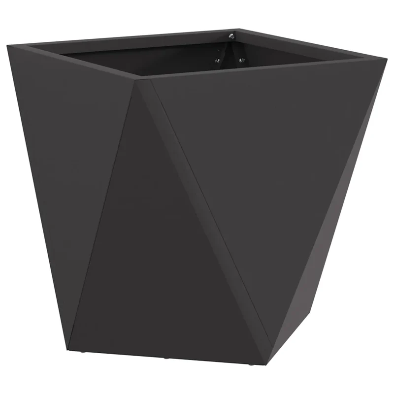 Lot de 2 jardinières modernes 30 x 30 x 30 cm idéales pour extérieur décoratif en acier noir 02_0053049