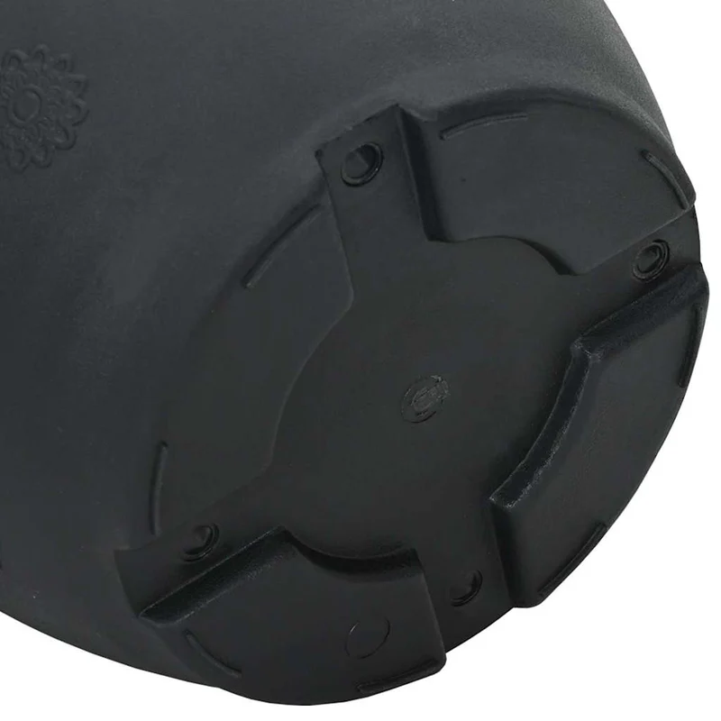 Lot de 6 pots à fleurs ronds modernes 30 x 30 x 25 cm légers et durables en plastique noir 02_0059328