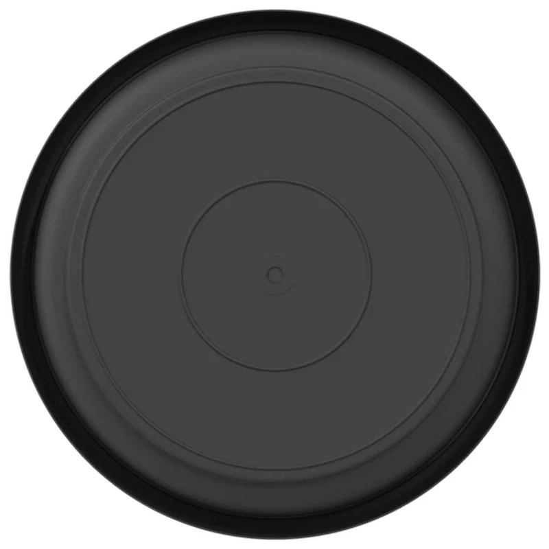 Lot de 6 plateaux à fleurs ronds modernes 14 x 2 cm pratique extérieur jardin en plastique noir 02_0059355
