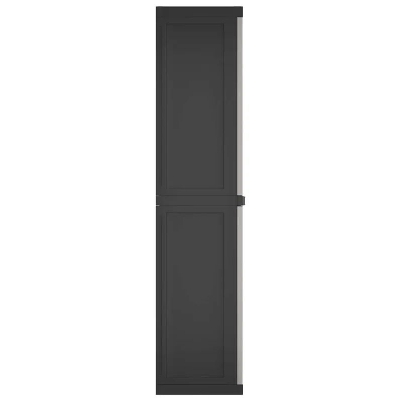 Armoire de rangement d'extérieur compacte 65 x 37 x 165 cm verrouillable design moderne en PP gris 02_0047410